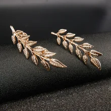 [Фигура Oumuli] классная модная женская брошь в форме листа, креативная Корейская версия, простая булавка для воротника