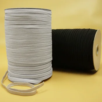 

100Yards Sewing Elastic Band for Masks 3/4/5/6mm Elastic Tape Stitching Belt Cord Mask Crafts DIY Elastic Rope Strap White Black