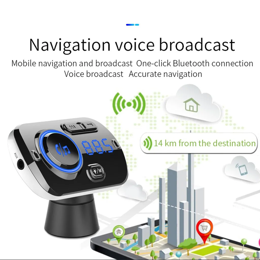 Blueteeth fm-передатчик автомобильный комплект MP3-плеер Радио адаптер QC 3,0 быстрое USB зарядное устройство для устройства Handsfree Вызов автомобильный Стайлинг#902