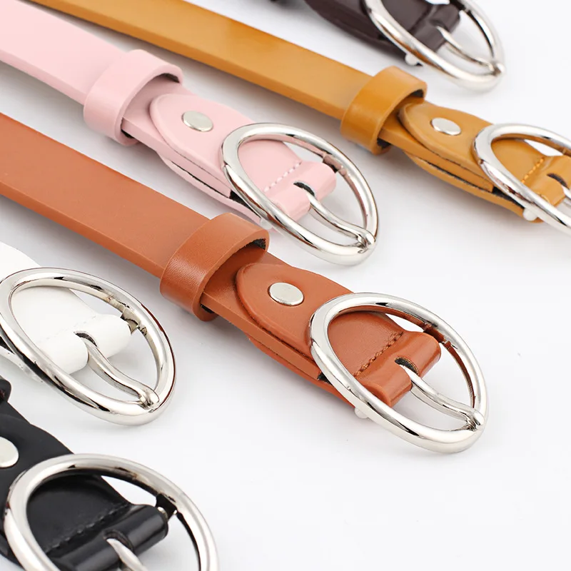 Fashion Round Ring buckle belt women PU leather belts for Ladies Casual wild Waist Belts Female Students Jeans Waistband 103 cm