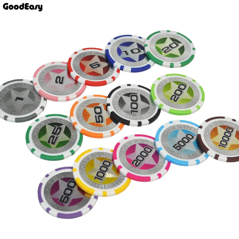 25 Pz/Set Caldo Di Vendita Multi-Col 11.5G Abs/Ferro Chip Hold'Em Poker Casino Monte Carlo Poker Abs Fiches Da Gioco Del Casinò Accessori