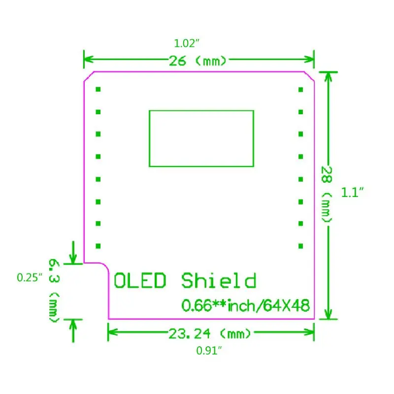 0 66 дюймовый oled экран ЖК модуль дисплея 64X48 IIC/I2C fo WEMOS D1 MINI M4YE|Печатные платы| |