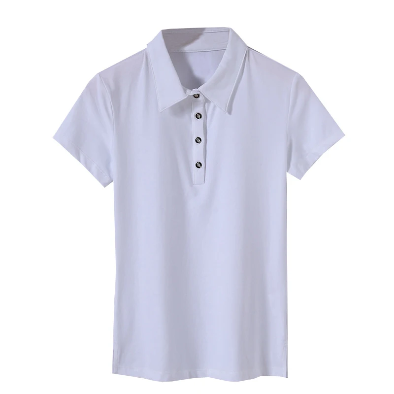 Womens Solid Basic Short Sleeve School Uniform Polo Top