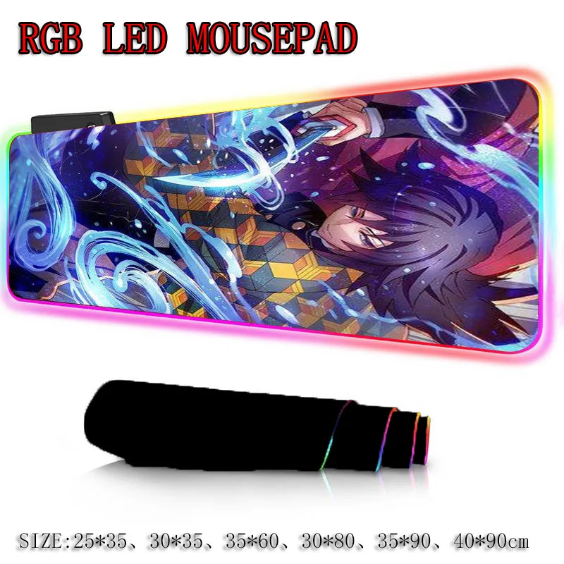 Большой игровой коврик для мыши XGZAnime рассекающий демонов Kimetsu No Yaiba RGB