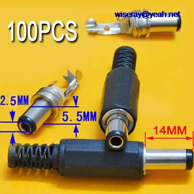 

DHL/EMS 1000PCS 14X5.5X2.5mm DC Power Plug Male adapter Conversion for DC Power Charger-A8