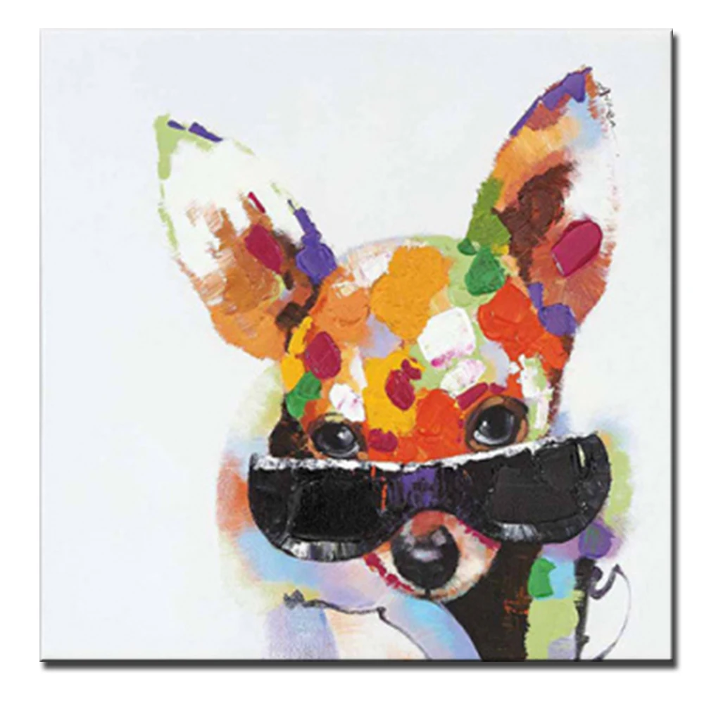 Mintura Art Ручная роспись собака животные картины маслом на холсте Абстрактная современная детская комната Ресторан картины на стену