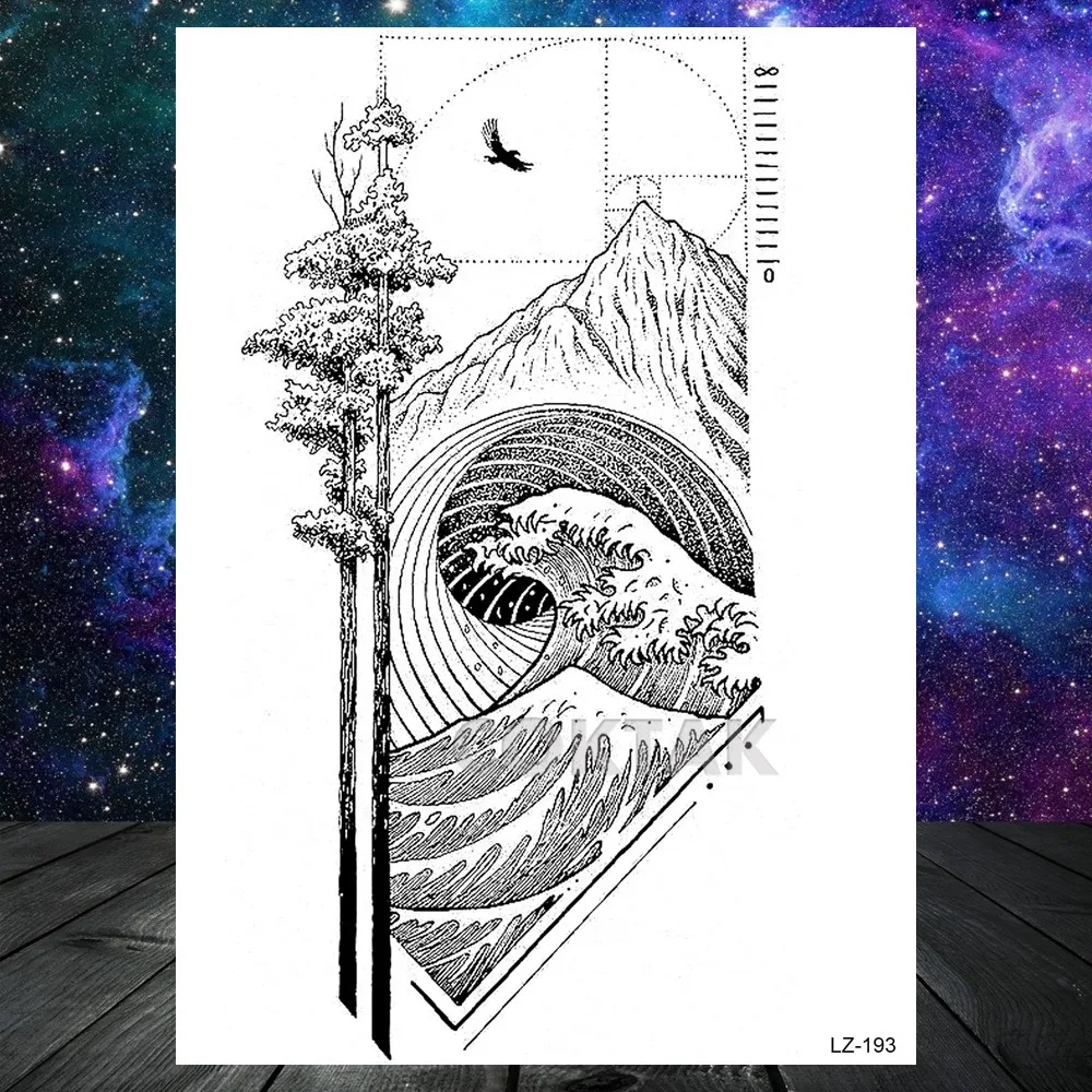 Черные Гангстерские Временные татуировки, стикеры, реалистичные поддельные геометрические планеты, череп смерти, татуировки для женщин, мужской боди-арт, татуировки на руку