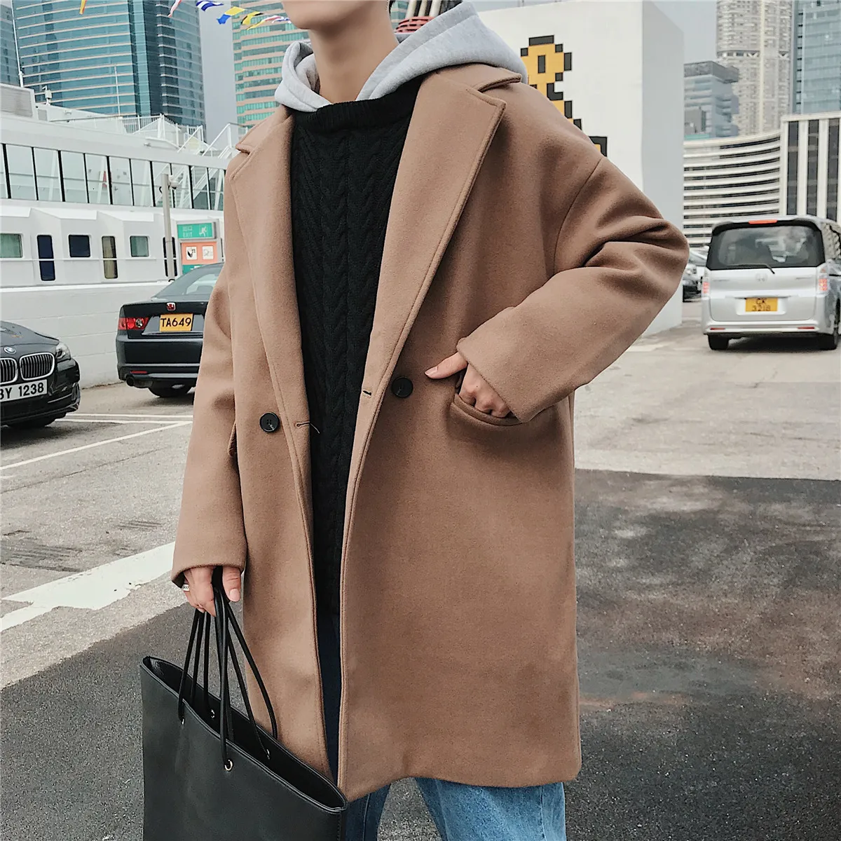 Chinese Style Spring And Summer Models Of High Quality Casual Loose Comfortable Solid Color Hooded Super Fire New Long Coat - Цвет: khaki