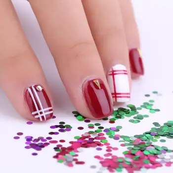 

12 Colors Beautiful Round Shape Nail Art Glitter Fashionable Women Nail Tip Gel Polish Decorative Manicure Tool Set