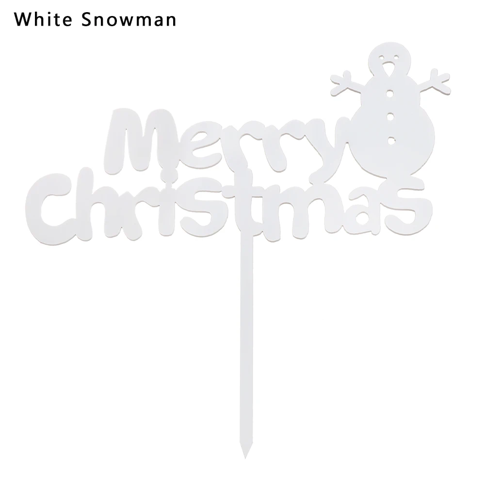 White Snowman 1 шт., высокое качество, в форме облака, с днем рождения, акриловые топперы для торта, милые подарки для детей, свадебные украшения, вечерние принадлежности - Цвет: White Snowman