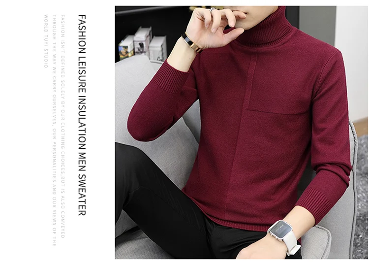 Liketkit, мужские свитера,, мужская повседневная водолазка, однотонный хлопок, тонкая трикотажная одежда, мужские осенние пуловеры для фитнеса, джемпер