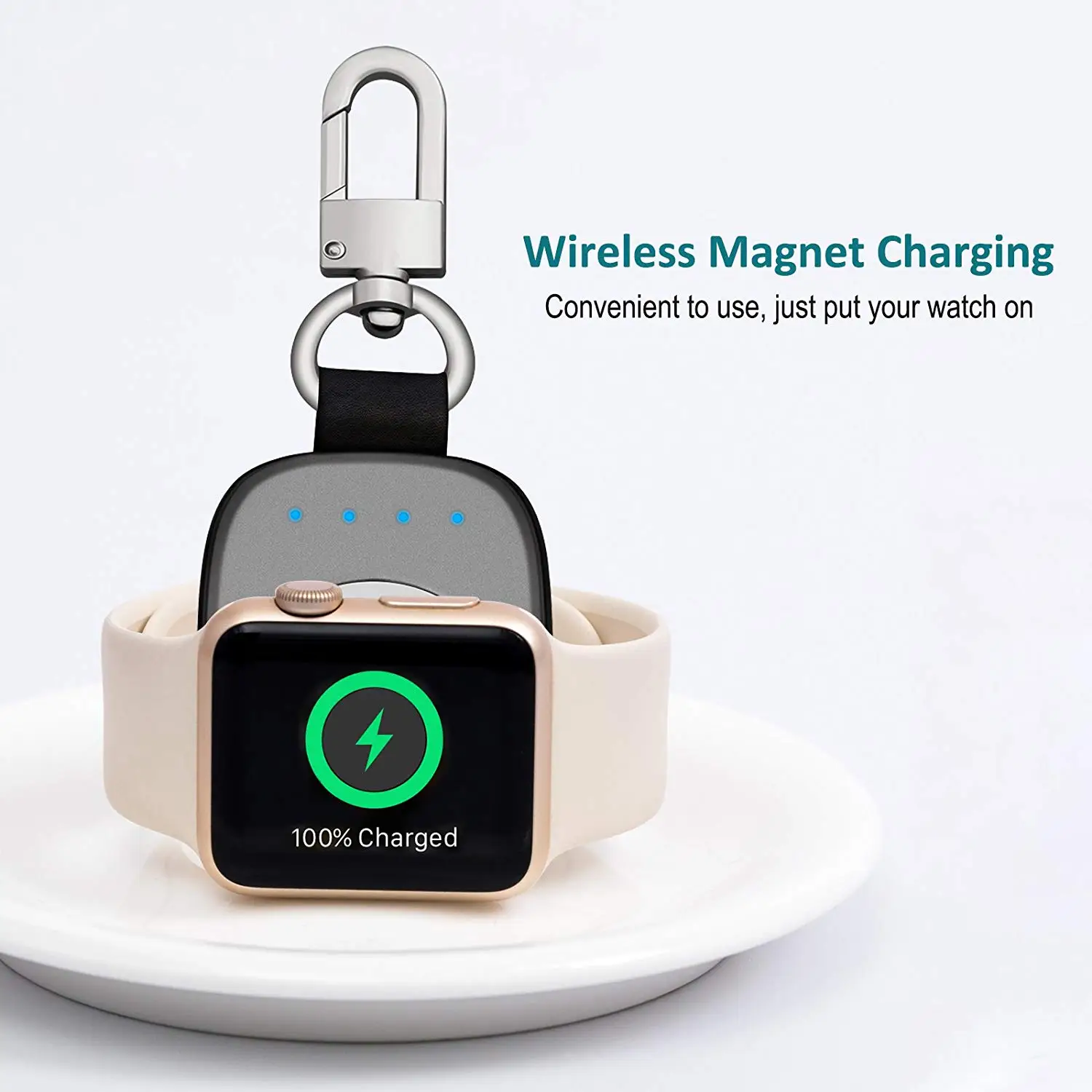  Apple Watch Portable Charger 700mah Large Capacity iWatch Travel Charger 4 LED Indicator Keychain C - 4000084020332