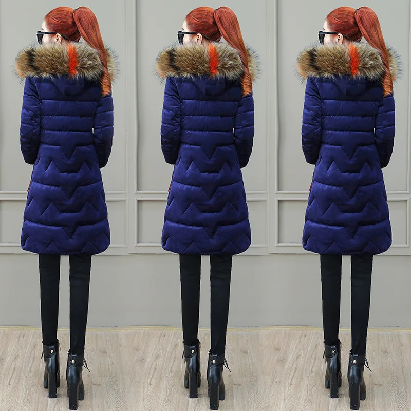 

INS down Jacket Cotton-padded Clothes Women's Fashion 2019 New Style BF Mid-length Gold Velvet Cotton-padded Jacket Online Celeb