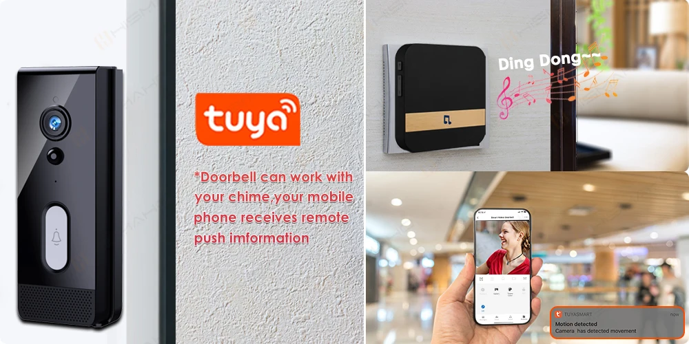 wireless video intercom system Tuya 1080P Outdoor Smart Home Doorbell Camera Waterproof WiFi Video Intercom Support Alexa Security Protection Two Way Audio video entry system