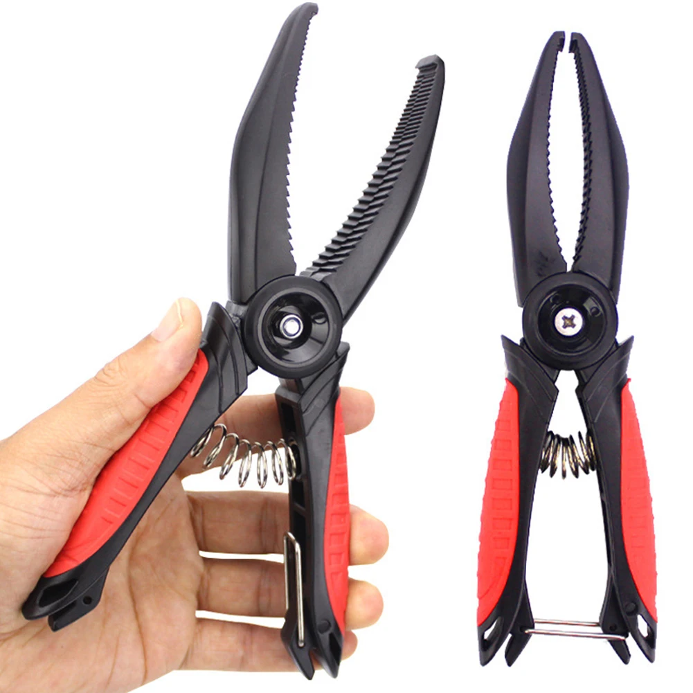 

Rubber Handle ABS Portable Non Slip Spring Fishing Plier Tool Grabber Grip Control Clamp Accessories Tackle Ergonomic Holder