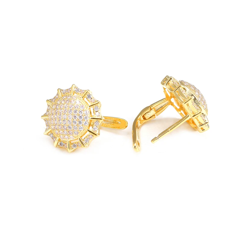 new delicate CZ Zirconia hoop earrings oorbellen pendientes aro earring hoops luxury sunflower earing circle