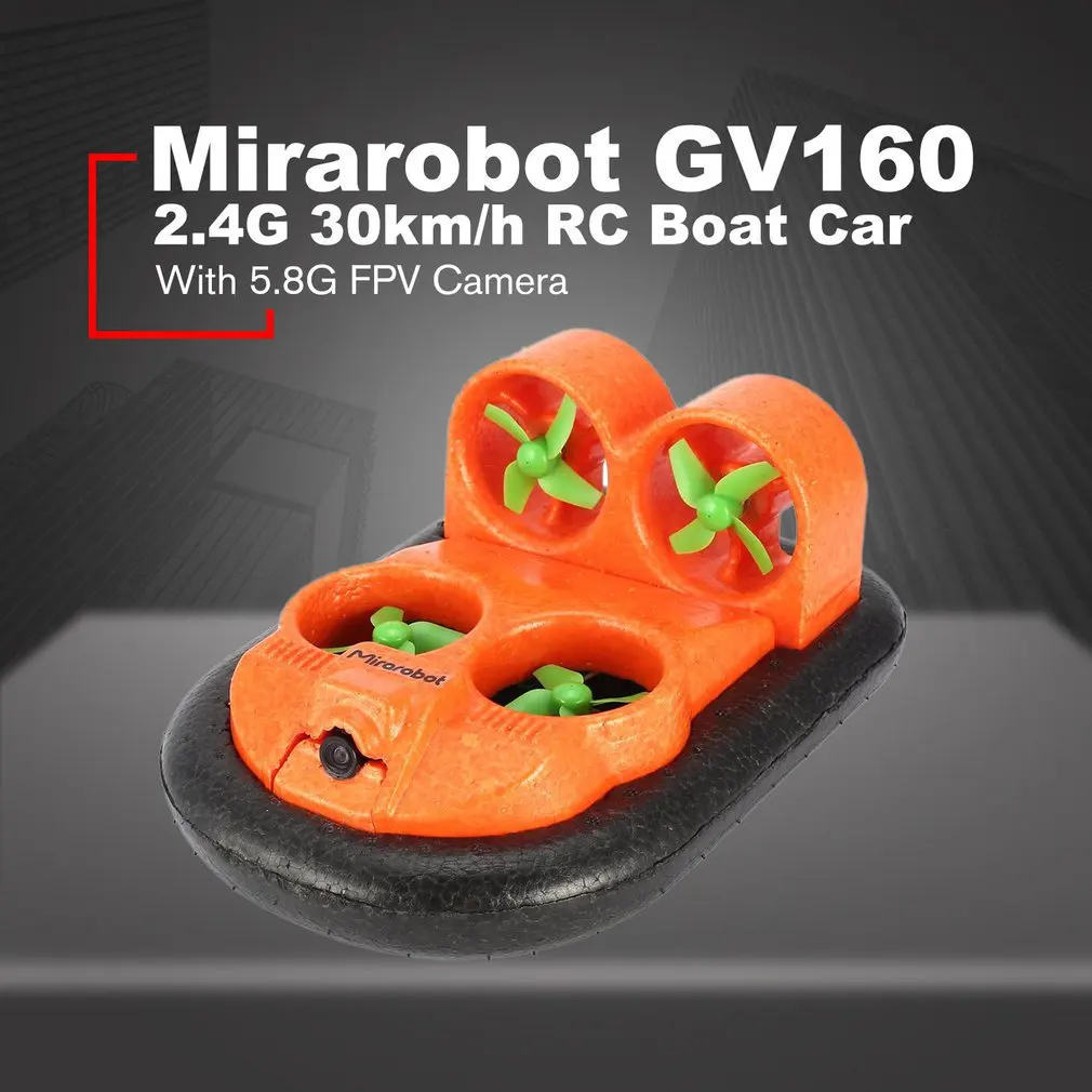 2019 Mirarobot GV160 2.4G 7CH RC Boat Car FPV With Camera Ground Effect Vehicle Speedboat Ship Model with 30km/h High Speed Gift