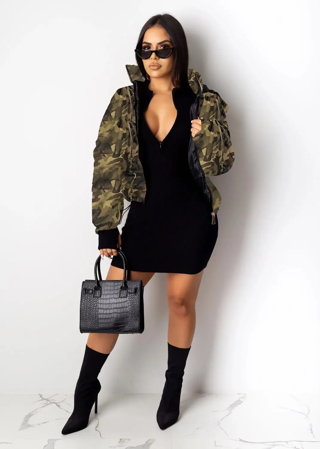 Camouflage Wjustforu, леопардовая расцветка, зимняя одежда, куртка-пузырь, женский укороченный пуховик, куртка размера плюс, парка, верхняя одежда, теплая, Vestidos, тонкая - Цвет: Camouflage