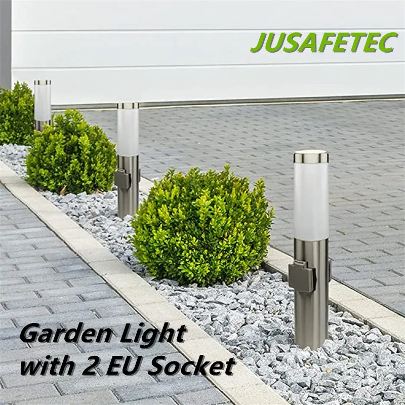 Garden Light 2EU Socket 3680W Energy Column Waterproof E27 Base Yard Lamp Lawn Lamp For Garden D&eacute;cor Outdoor Socket