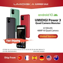 UMIDIGI Power 3 48MP Quad AI Camera 6150mAh Android 10 6.53″ FHD+ 4GB64GB NFC Mobile Phone Triple Slots 10W FastReverse Charging