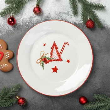 

Dining plate "Happy New year", 25.3×2.2 cm, color white