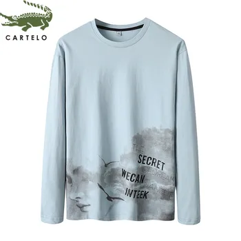 

CARTELO men t shirt letter printed round neck comfortable t shirt men breathable casual футболка мужская
