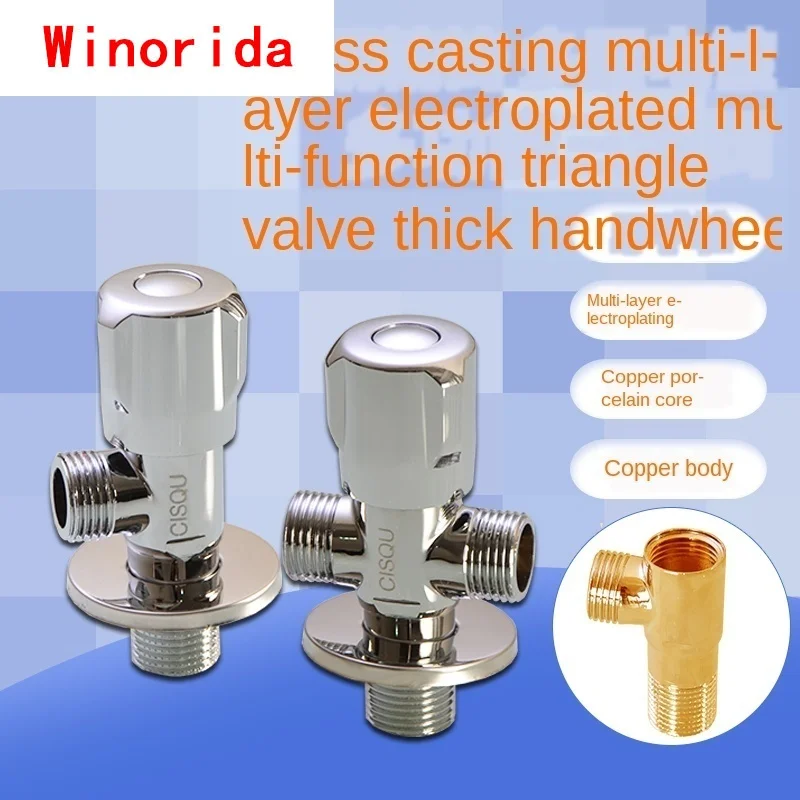 

Brass Triangle Valve Water Stop Valve 1/2IN 3/4IN Thread Washing Machine Connector