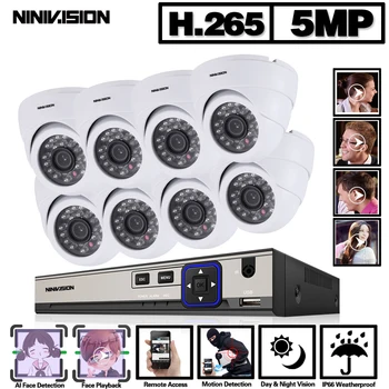 

Face Detection 8CH 5MP NVR CCTV Security Kit System POE Audio Record NVR Dome Outdoor POE IP Camera Video Surveillance Set