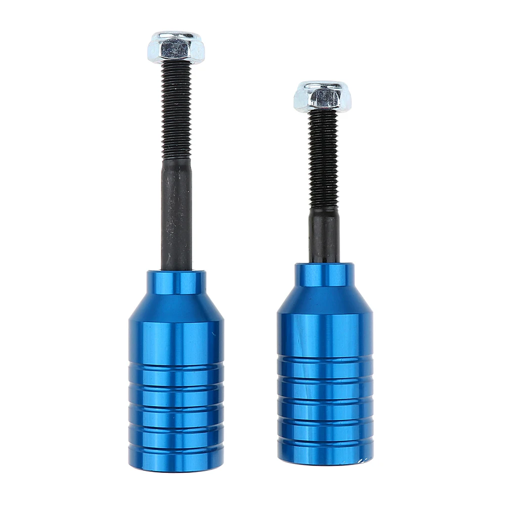 Scooter Stunt Pegs Set 2pcs Aluminum Alloy Scooter Pegs & 2pcs Carbon Steel Axles 55mm + 70mm and 2pcs Lock Nuts