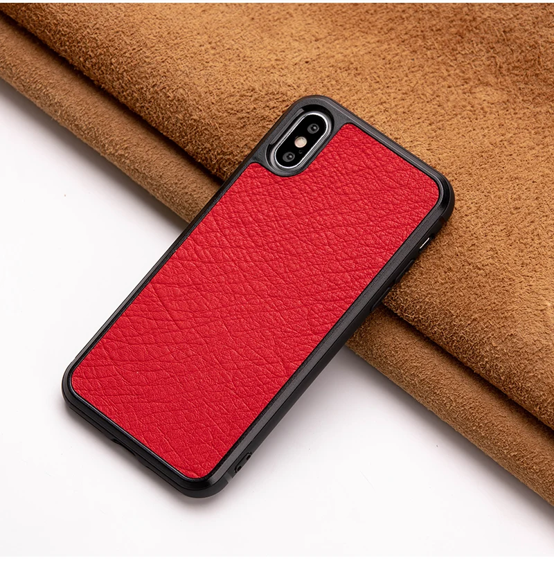 Baked Ostrich Skin Phone Case For IPhone X XS Max XR For Apple 5 5S SE 6 6S 7 8 Plus Protect Phone Case No Grain Surface