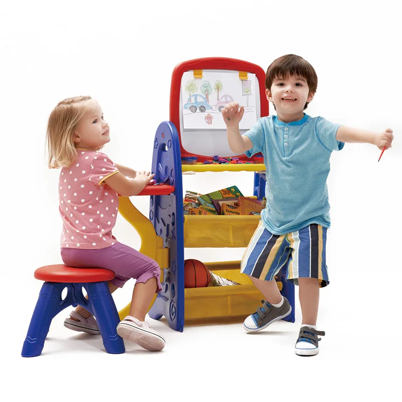 

Crayola Multi Purpose Learning Tables And Chairs Children Multi-functional His Desk Easel Double-Sided hua ban zhuo CHILDREN'S D