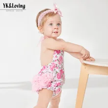 Детская одежда 19 стиль от 0 до 2 лет хлопок фартук комбинезон лето Bellyband Печать Кружева Onesie Мода