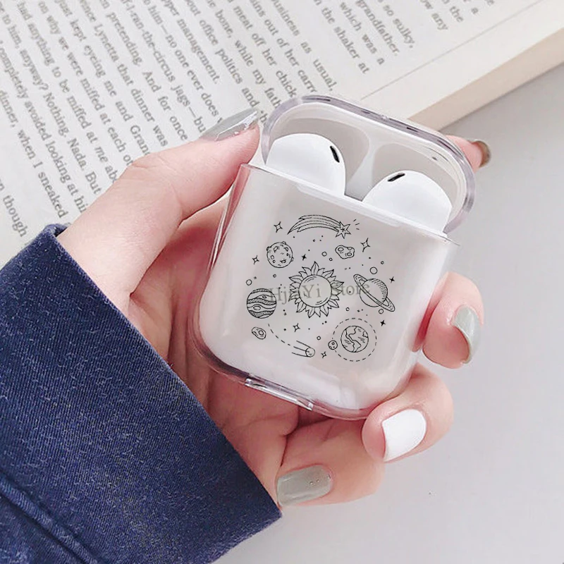 Чехол с планетами космоса для Apple Airpods 1/2 защитный чехол наушников зарядным