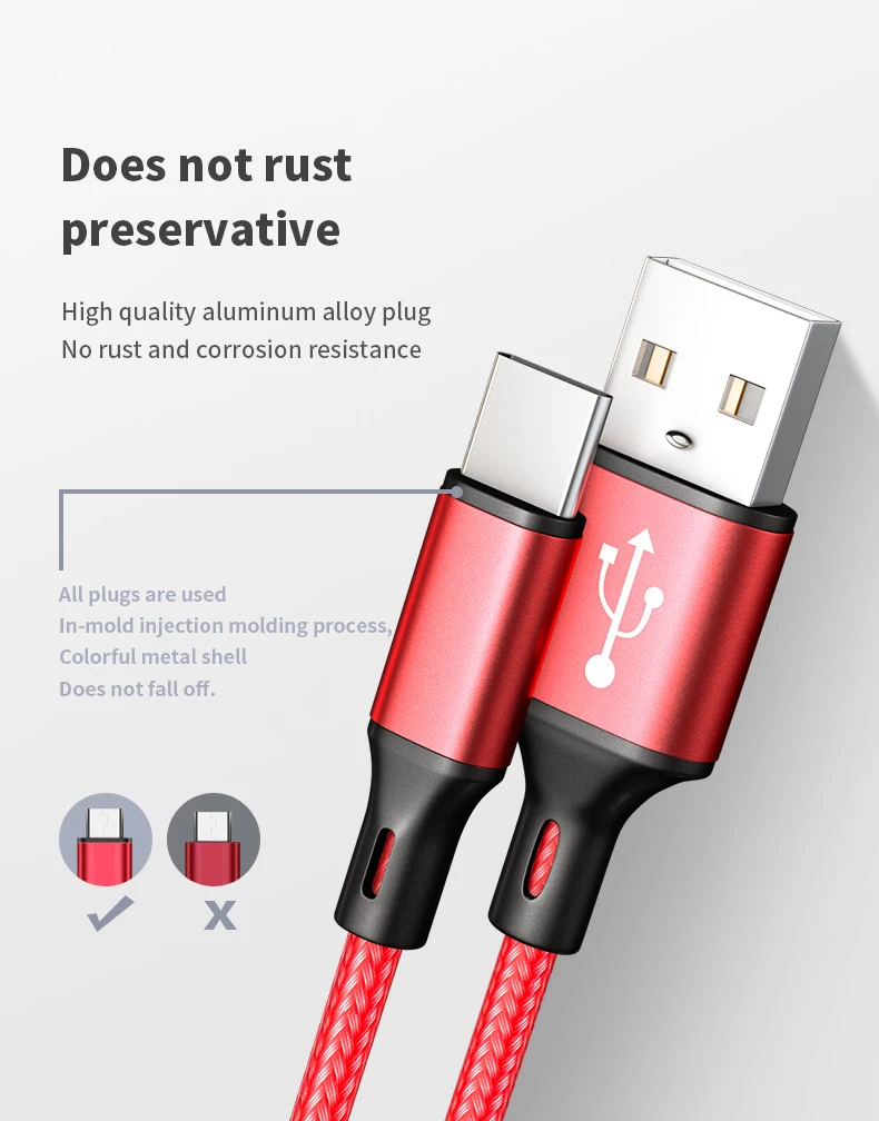 2 в 1 USB кабель Micro usb type C кабели быстрое зарядное устройство планшет телефон зарядный шнур 2в1 нейлоновая оплетка Android USB C провода для зарядки