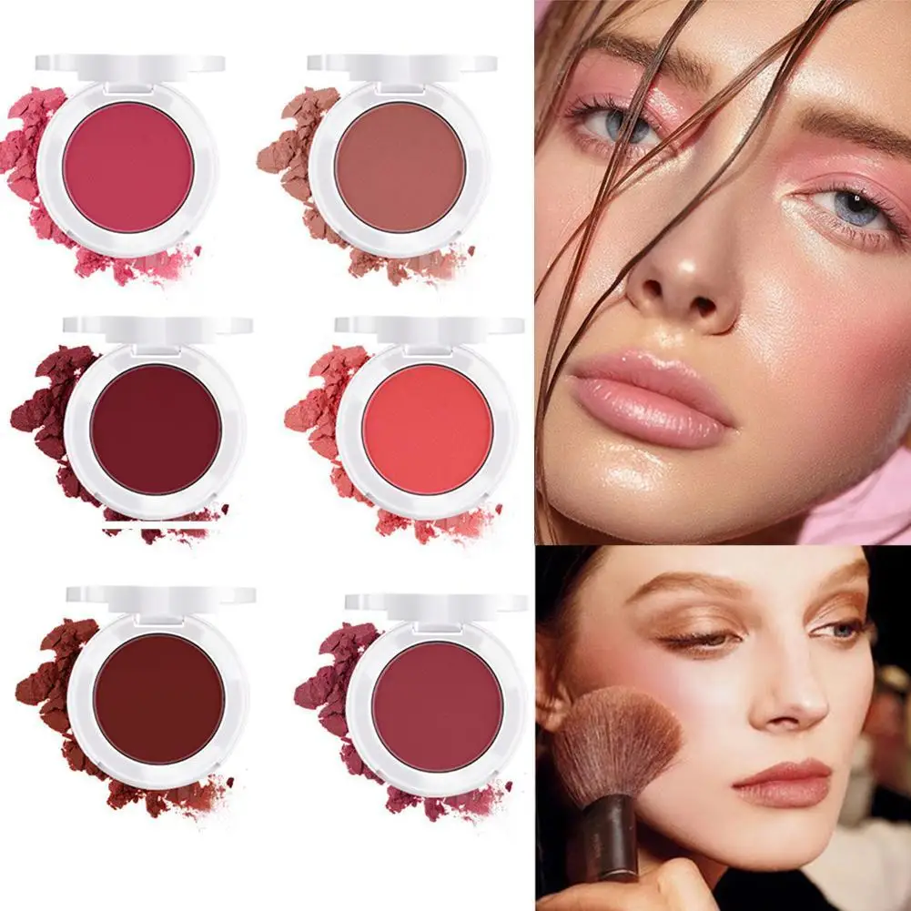 

6 Colors Face Baked Cheek Blush Powder Minerals Palettes Blusher Blush Makeup Natural Rouge