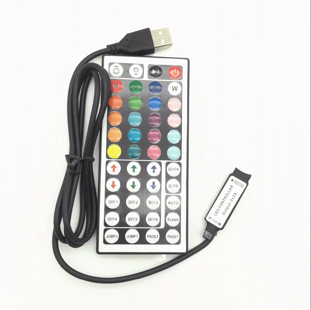1-10 шт./лот 44-клавишный пульт светодиодный IR RGB мини USB контроллер для SMD 3528 5050
