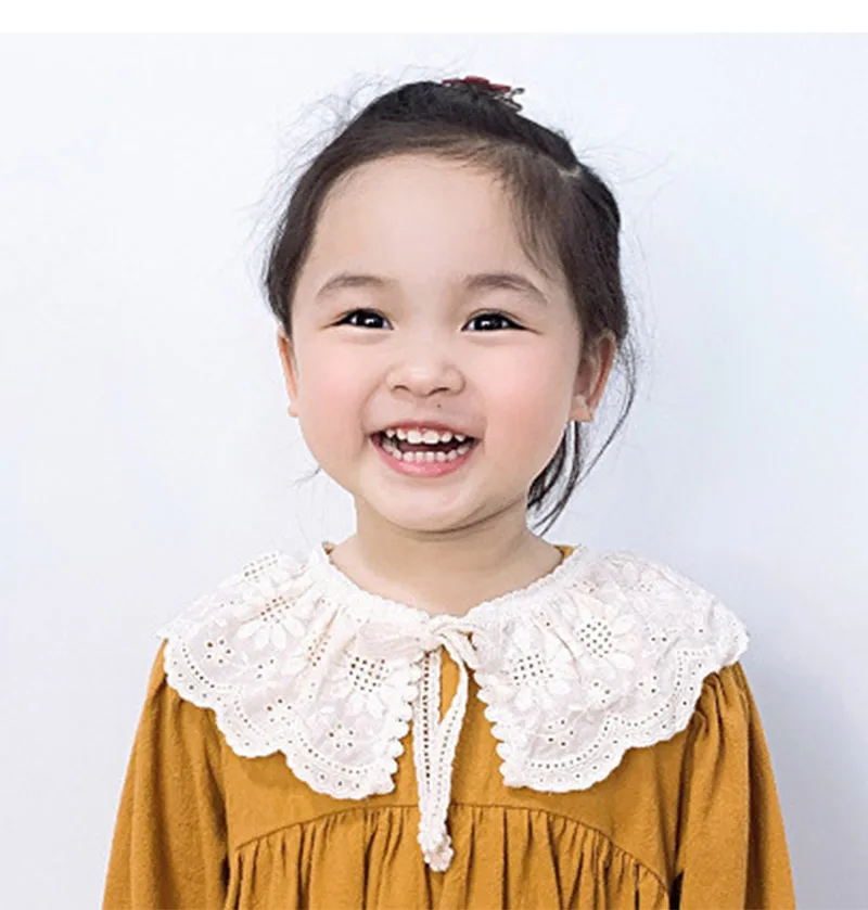 baby essential  Lace Kids Bibs Shawl Cotton Collar Kids Neckwear for Girls All Match Hollow Out Children Girls Scarf Accessories 3-8Y designer baby accessories