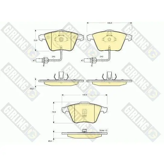 Колодки тормозные AUDI A6/ALLROAD 97-05 передние GIRLING 6115282