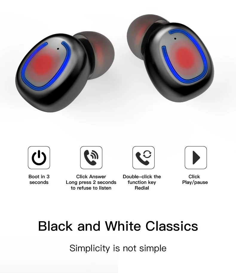 XI11 Binaural Stereo In ear Wireless V5 0 Bluetooth Earphones with Charge Case with Mic for Xiaomi Samsung iPhone Wireless Headp