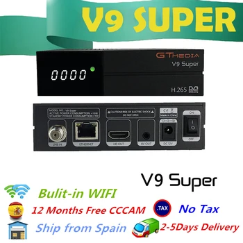 

GT media V9 Super Satellite TV Receiver DVB-S/S2 HD bulit-in WIFI Satellite Receptorsupport Youtube f0r gt media V8 nova tv box