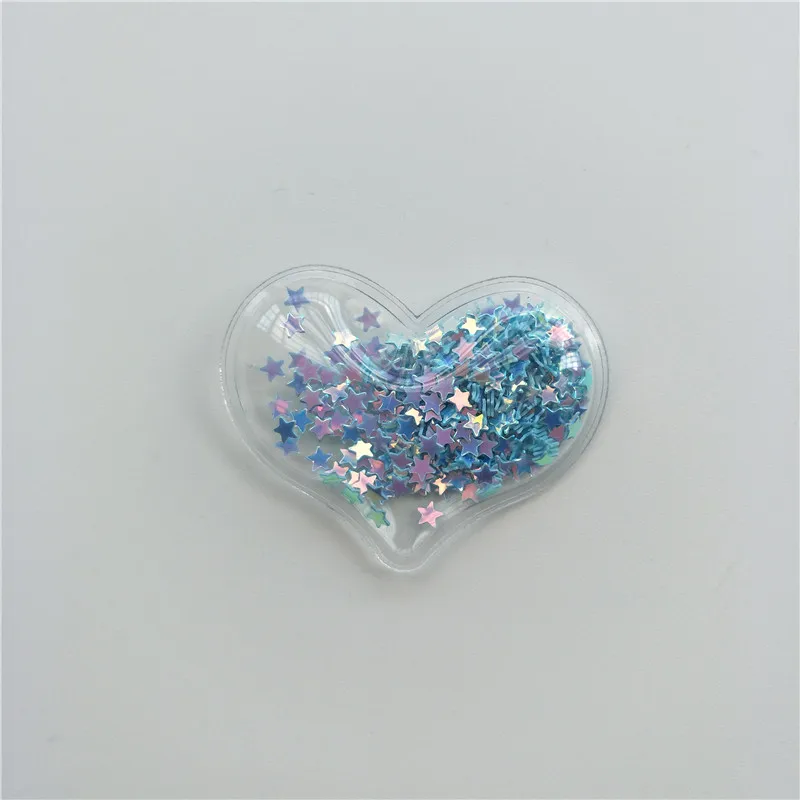 60 шт./лот, маленький размер, мульти стиль, прозрачные, Bling bling, плавные патчи, Аппликации для DIY, Детские аксессуары на зажимах - Цвет: blue heart