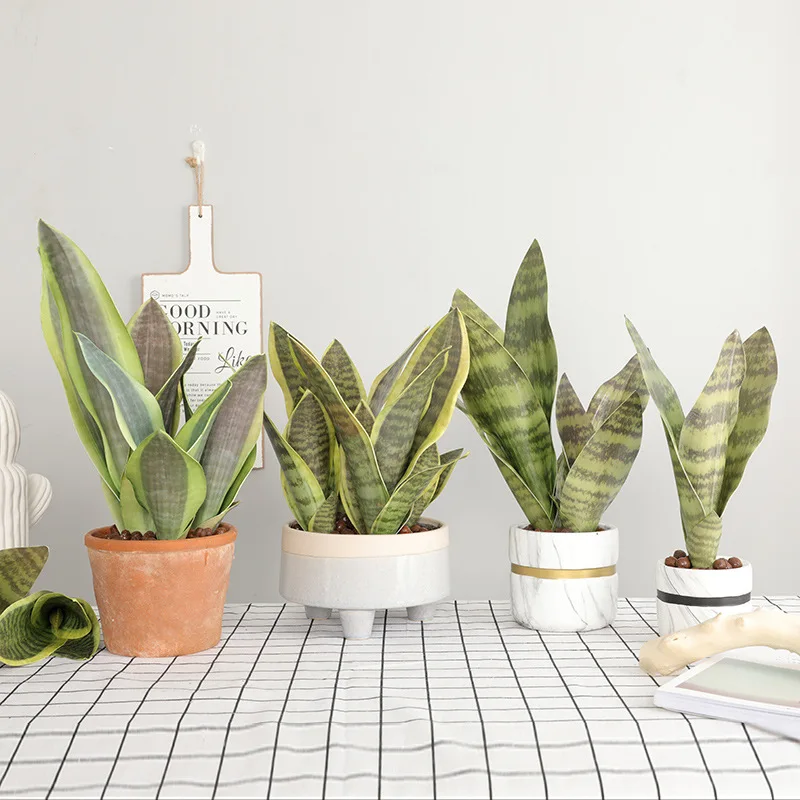 

Artificial Flower Sansevieria Fake Desert Plants Simulation Succulent Agave Plant Home Office Shop Garden Decor QW200