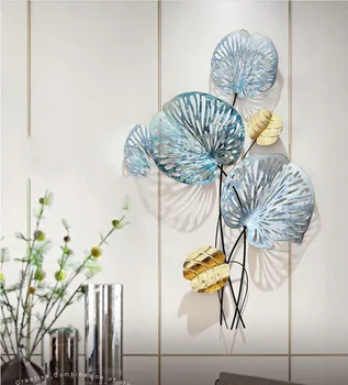 

SIMPLE MODERN WROUGHT IRON LEAF WALL HANGING PENDANT HOME LIVINGROOM WALL STICKER ORNAMENTS PORCH WALL MURAL DECORATION CRAFTS