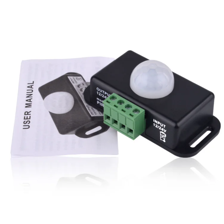 IR Motion Sensor Switch DC 12V 24V 8A Automatic Adjustable PIR Infrared Detector Light Switch Module for LED Strip Light Lamp