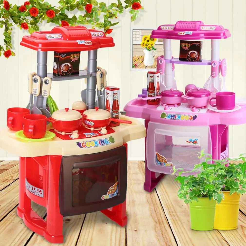 Детский игровой дом игрушки кухонная посуда освещение музыка Моделирование Кухонные принадлежности развивающие игрушки