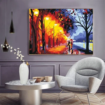 

Romantic Street Paintings By Numbers DIY Pictures Oil Coloring By Numbers Set Gift Drawing By Numbers Canvas Decor New Arrivals