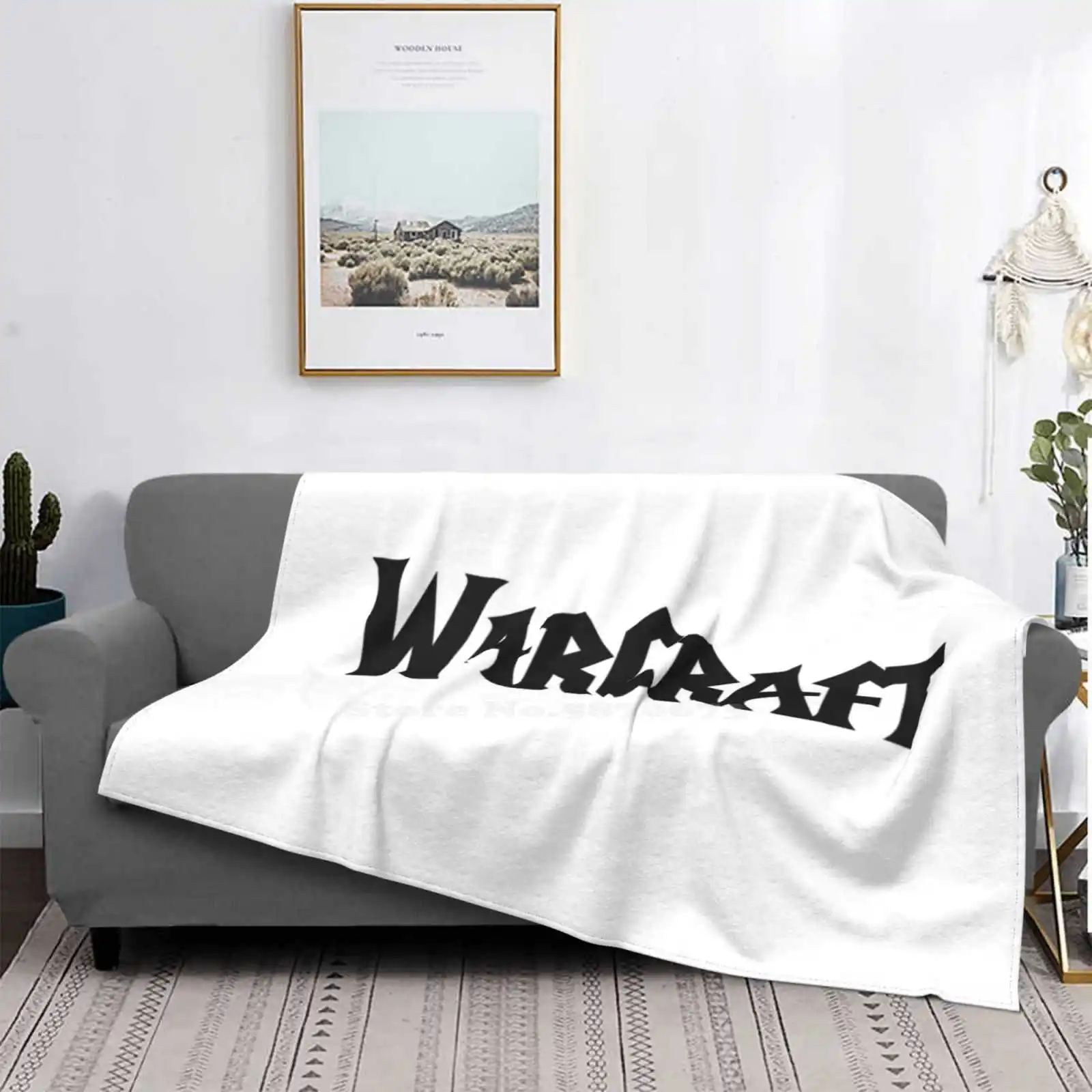 Logo Nero Design Creativo Confortevole Coperta Di Flanella Calda World Of Wow Logo Gaming Geek Mmo Nerd Game Gamer Rpg Video