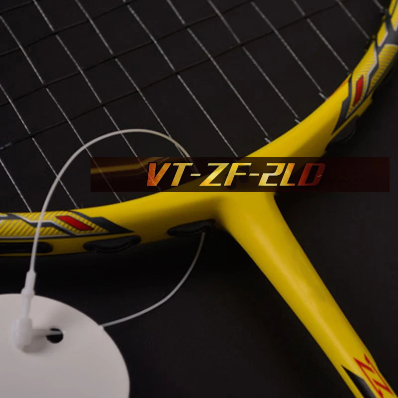 Углеродная ракетка для бадминтона с веревочкой и обхватом - Цвет: Цвет: желтый