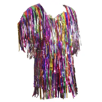 

1 Set DIY Decor Rain Curtain Costume Cosplay Outfit Fancy Curtain Coat Short Sleeve Costume Performance Apparel Party Supplies