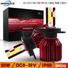 72W фары для автомобиля фар H7 светодиодный H4 8000LM H1 H11 9005 HB4 9012 светодиодный лампы 6000 К авто фары 12V 24V противотуманная фара